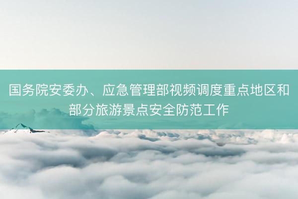 国务院安委办、应急管理部视频调度重点地区和部分旅游景点安全防范工作