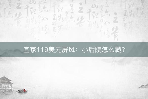 宜家119美元屏风：小后院怎么藏？