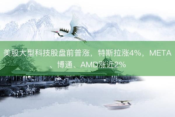 美股大型科技股盘前普涨，特斯拉涨4%，META、博通、AMD涨近2%