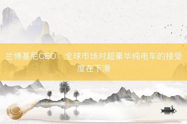 兰博基尼CEO：全球市场对超豪华纯电车的接受度在下滑