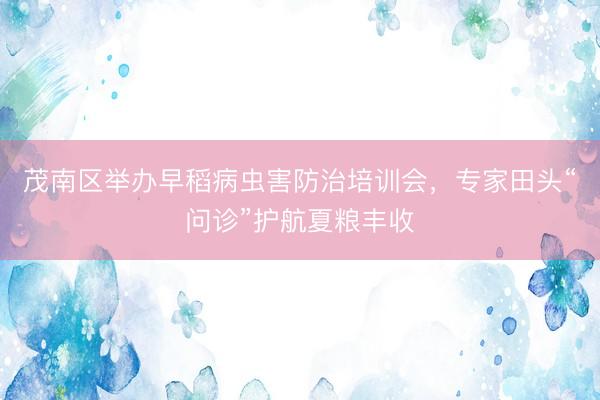 茂南区举办早稻病虫害防治培训会，专家田头“问诊”护航夏粮丰收