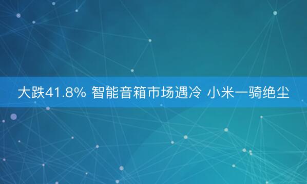 大跌41.8% 智能音箱市场遇冷 小米一骑绝尘
