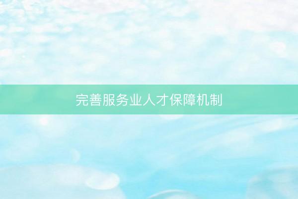 完善服务业人才保障机制