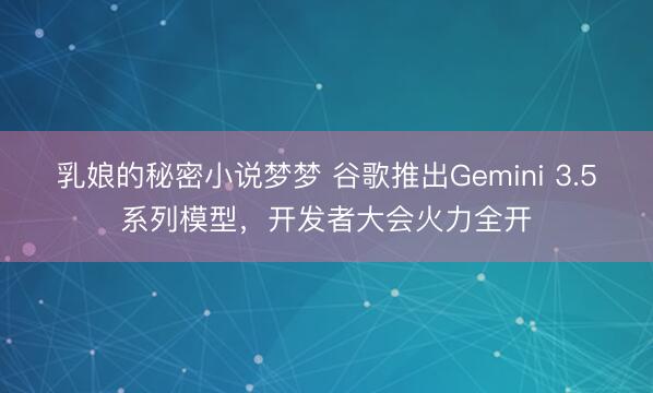 乳娘的秘密小说梦梦 谷歌推出Gemini 3.5系列模型，开发者大会火力全开