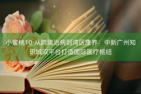 小蜜桃10 从跨境治病到湾区康养：中新广州知识城双平台打造国际医疗枢纽