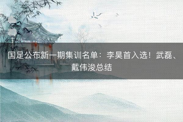 国足公布新一期集训名单：李昊首入选！武磊、戴伟浚总结