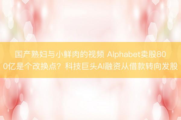 国产熟妇与小鲜肉的视频 Alphabet卖股800亿是个改换点？科技巨头AI融资从借款转向发股