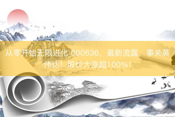 从零开始无限进化 000636，最新流露，事关英伟达！股价大涨超100%！