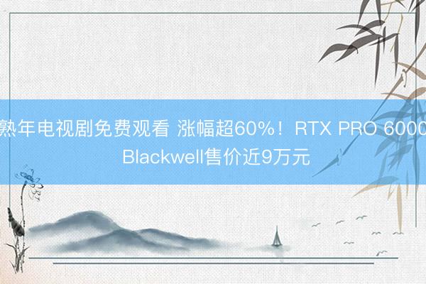 熟年电视剧免费观看 涨幅超60%！RTX PRO 6000 Blackwell售价近9万元